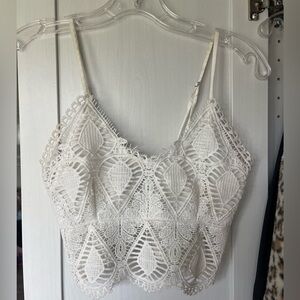 White lace crop top from Tilly’s